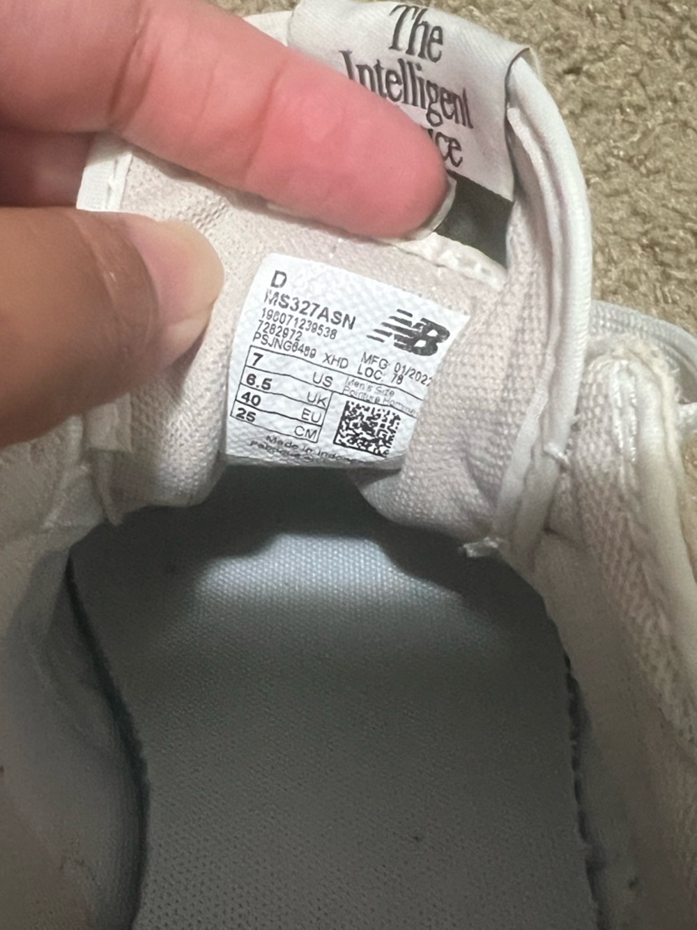 Used twice, New Balance Beige & Olive Retro Runner Sneakers - Picture 9 of 9